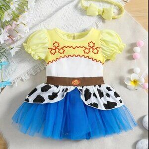 Toy Story Jessie Baby Girls Tutu Romper Jumpsuit & Headband Costume Halloween